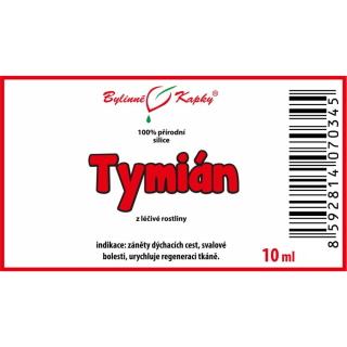 TYMIÁN 100% přírodní silice - esenciální (éterický) olej 10 ml | Bylinné kapky